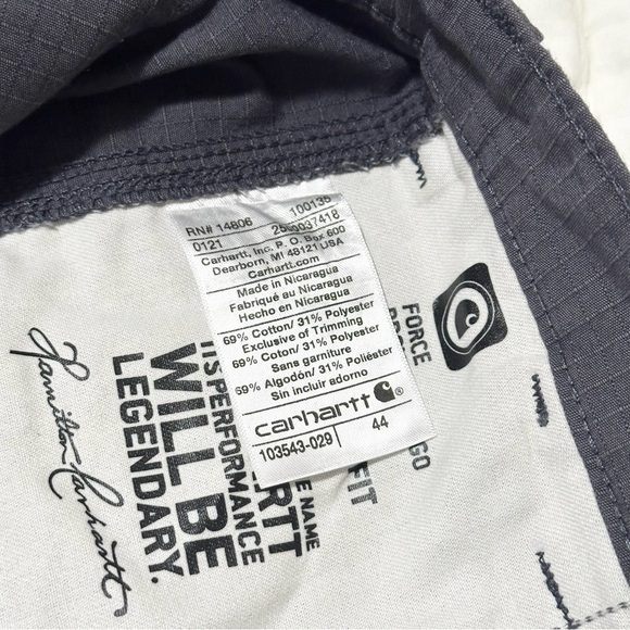 Carhartt Force Relaxed Fit Ripstop Cargo Work Shorts for Men 44 - Picture 6 of 6